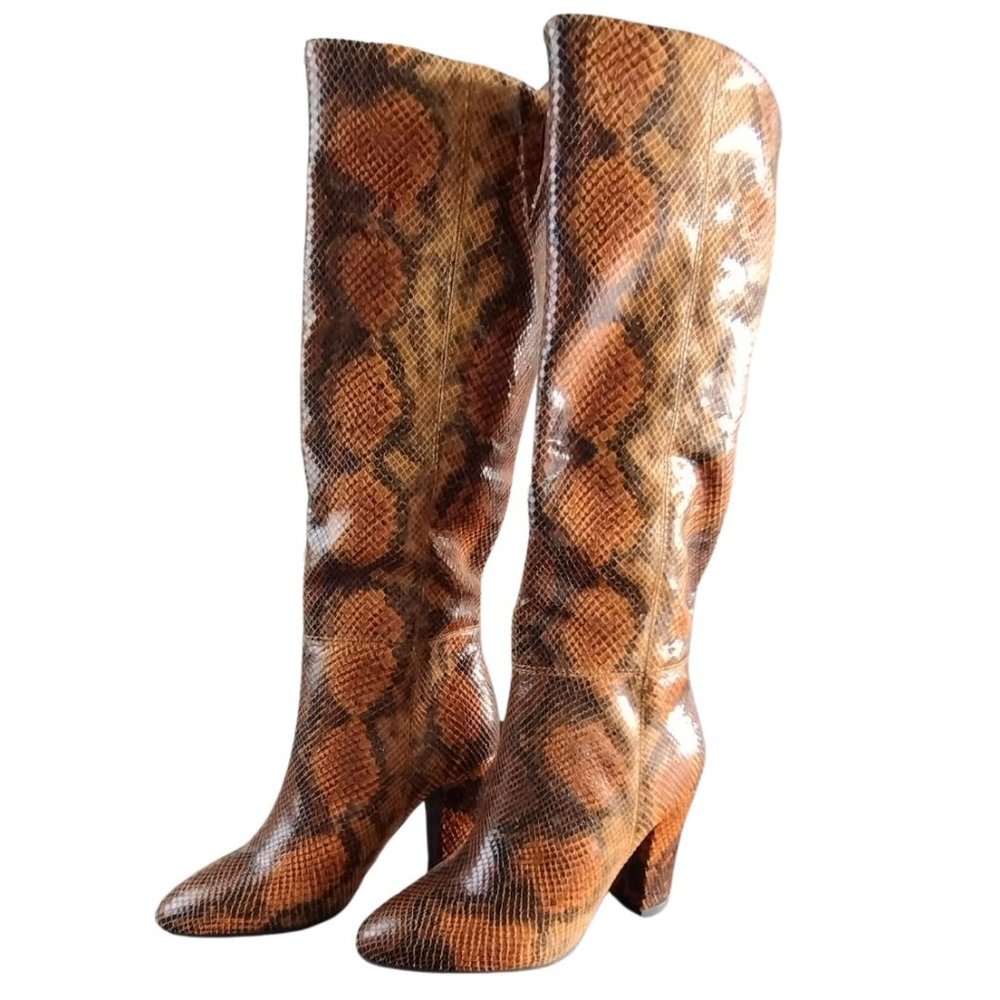 White‎ Mountain Snake Skin Knee High Boot 5M NIB